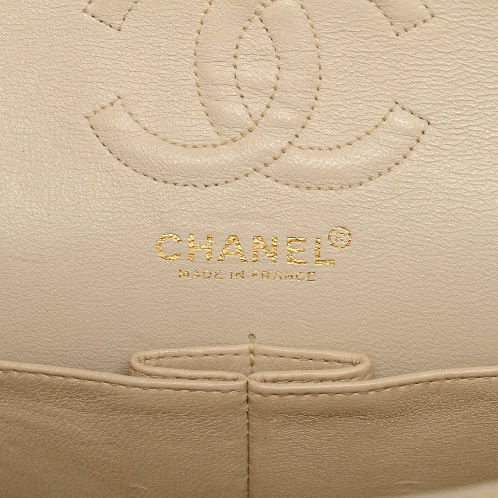 Chanel Caviar Quilted Small Double Flap Beige