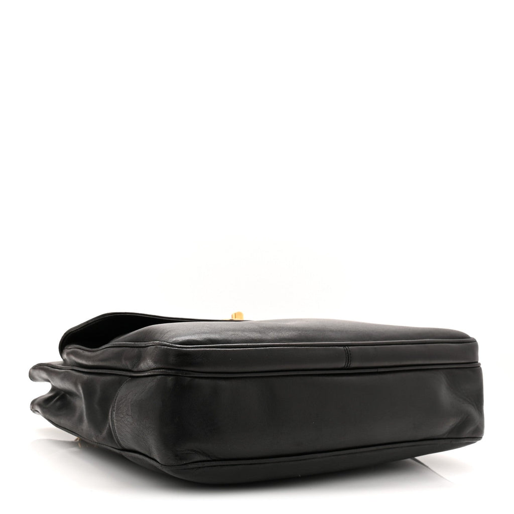 Chanel Lambskin CC Flap Shopping Tote Black