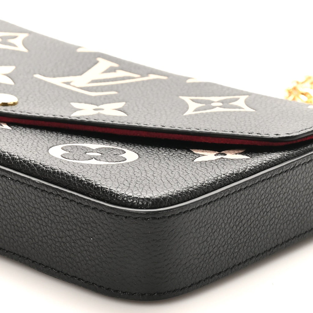 Louis Vuitton Empreinte Monogram Giant Felicie Pochette Black Beige