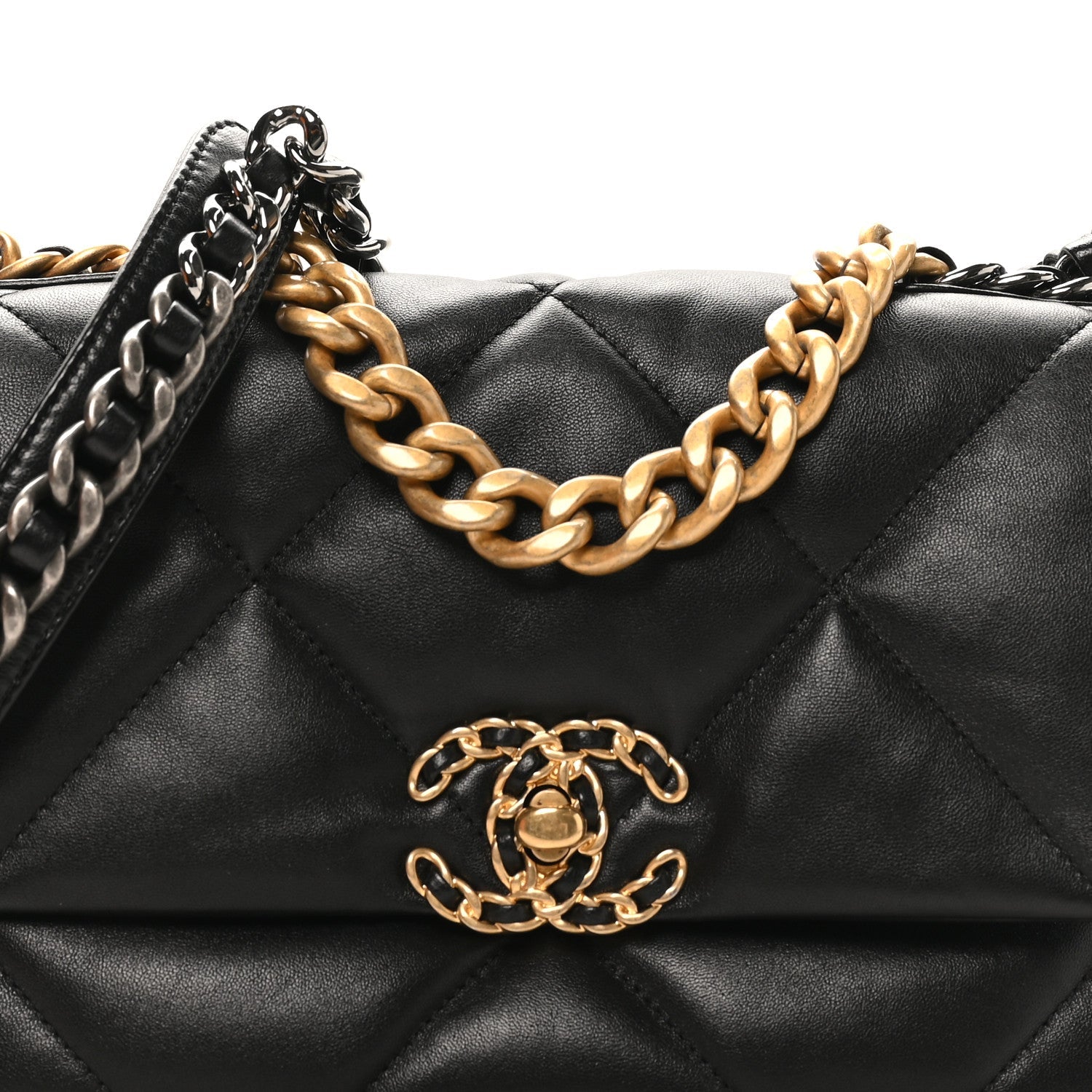 Chanel Lambskin Quilted Medium Chanel 19 Flap Black