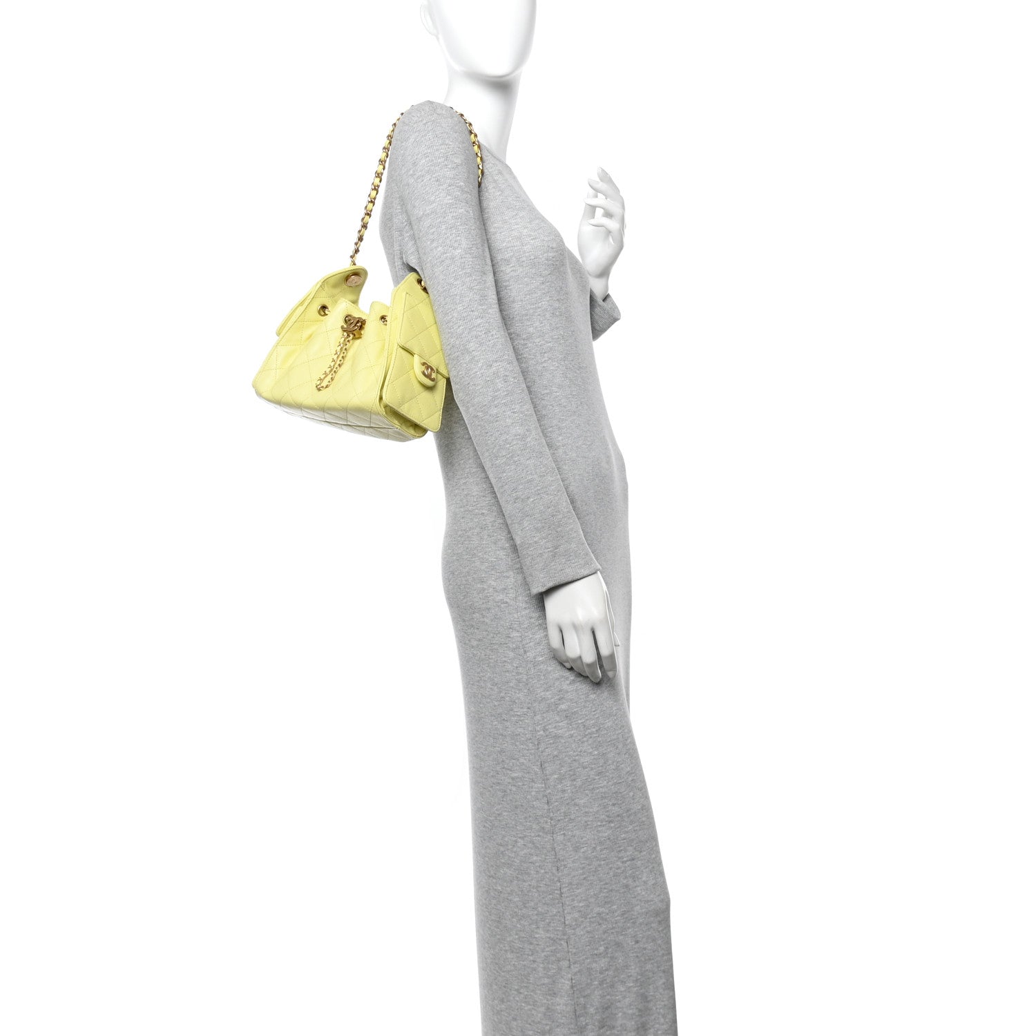 Chanel Caviar Quilted Mini Chanel 25 Handbag Light Yellow