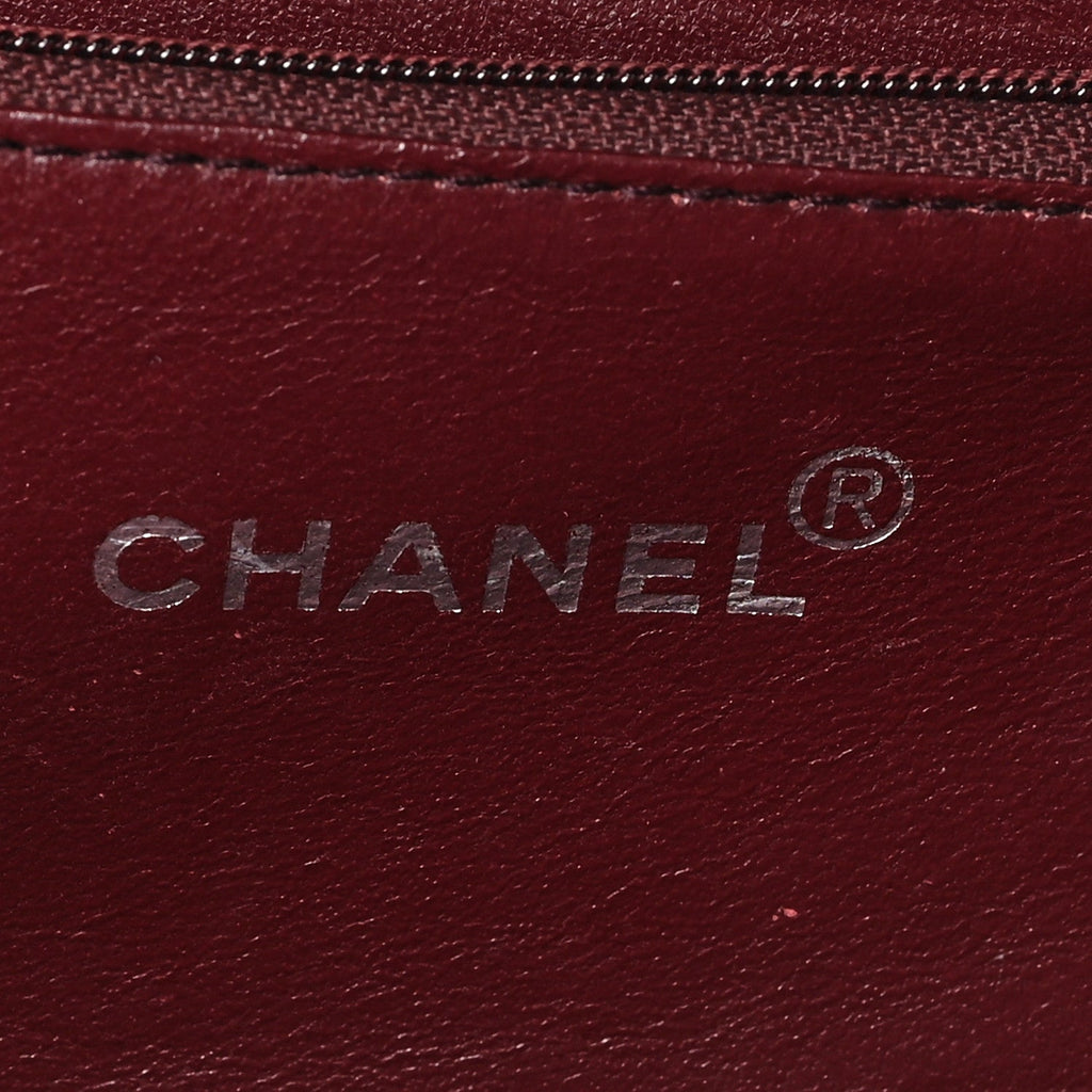 Chanel Wood Lambskin CC Vanity Case Brown Black