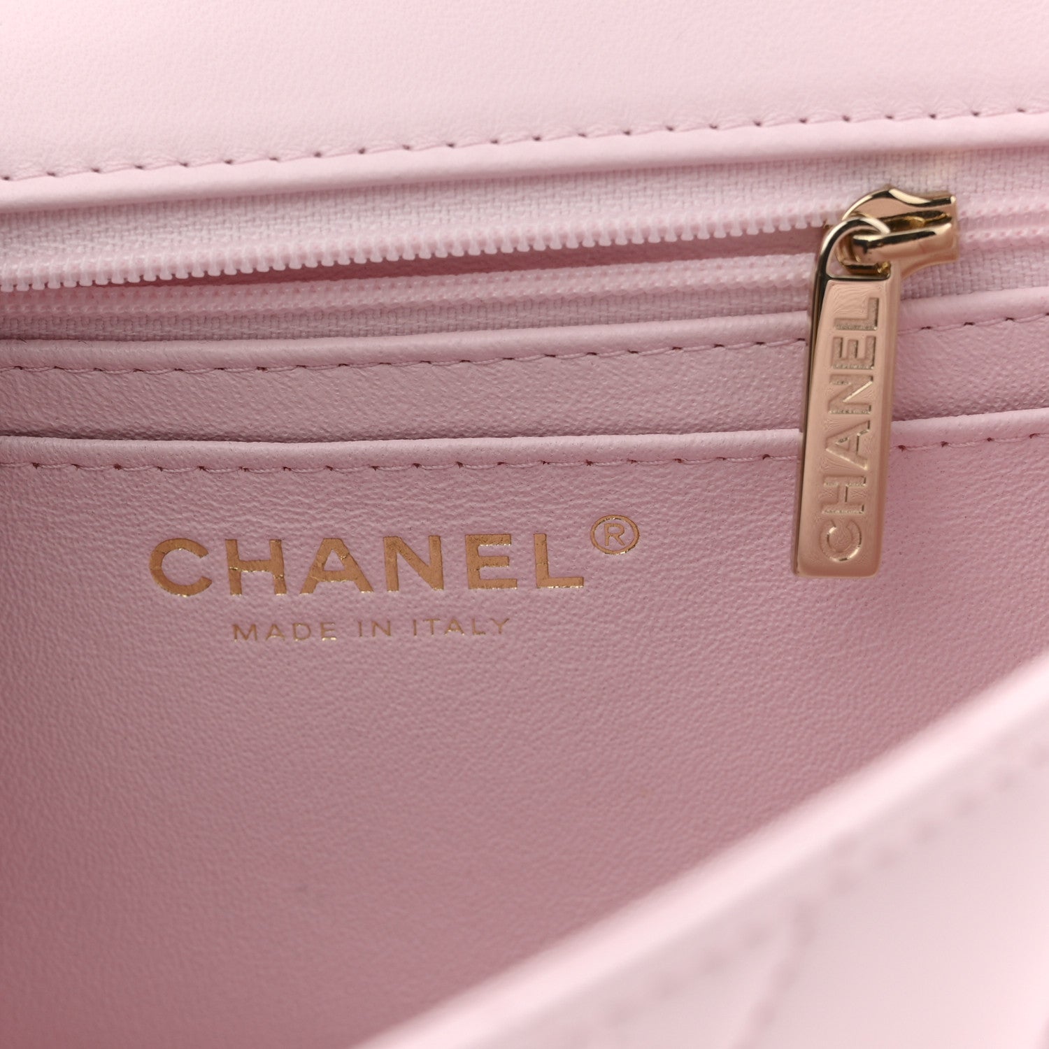 Chanel Lambskin Quilted Mini Top Handle Rectangular Flap Light Pink