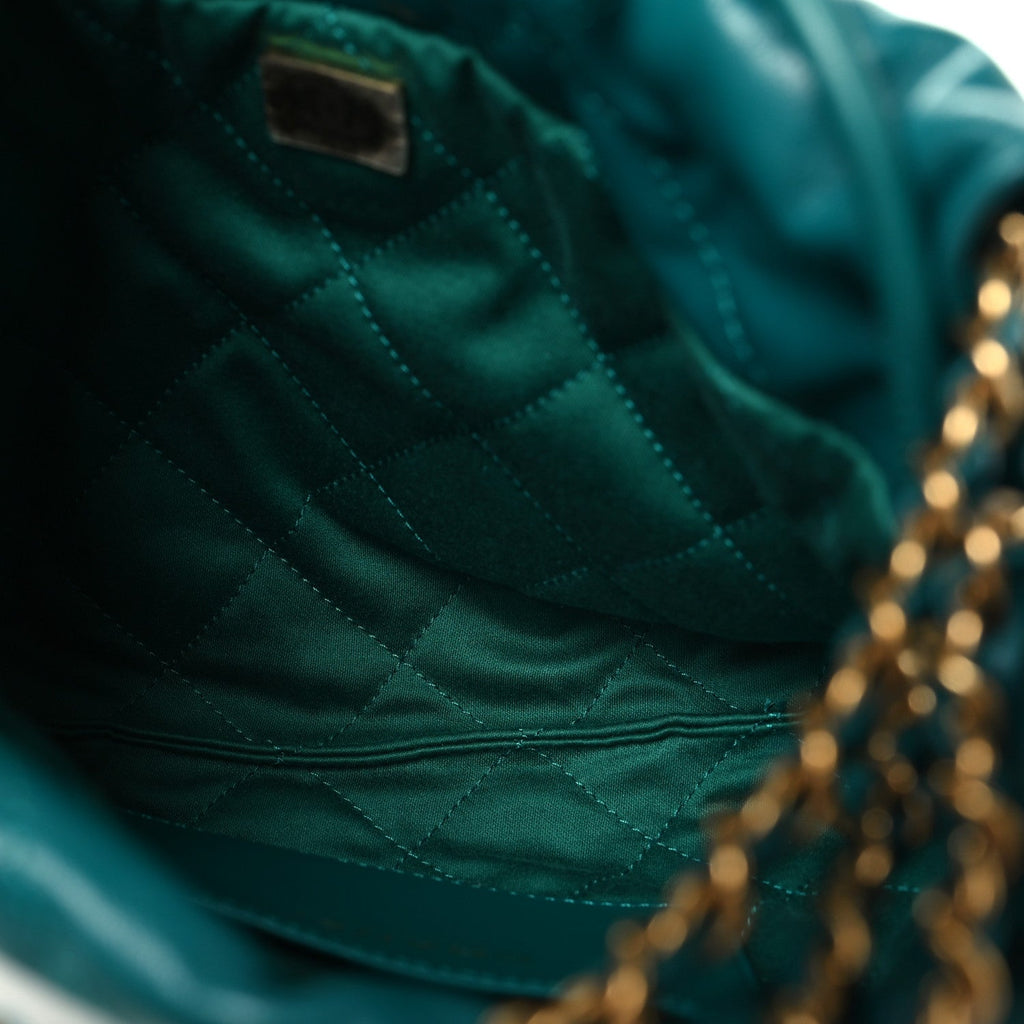 Chanel Shiny Calfskin Quilted Mini Chanel 22 Green