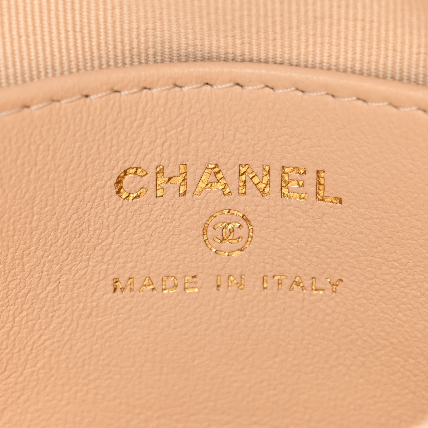 Chanel Shiny Crumpled Lambskin Quilted Small Preppy Pocket Clutch With Chain Beige