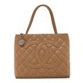 Chanel Caviar Quilted Medallion Tote Beige