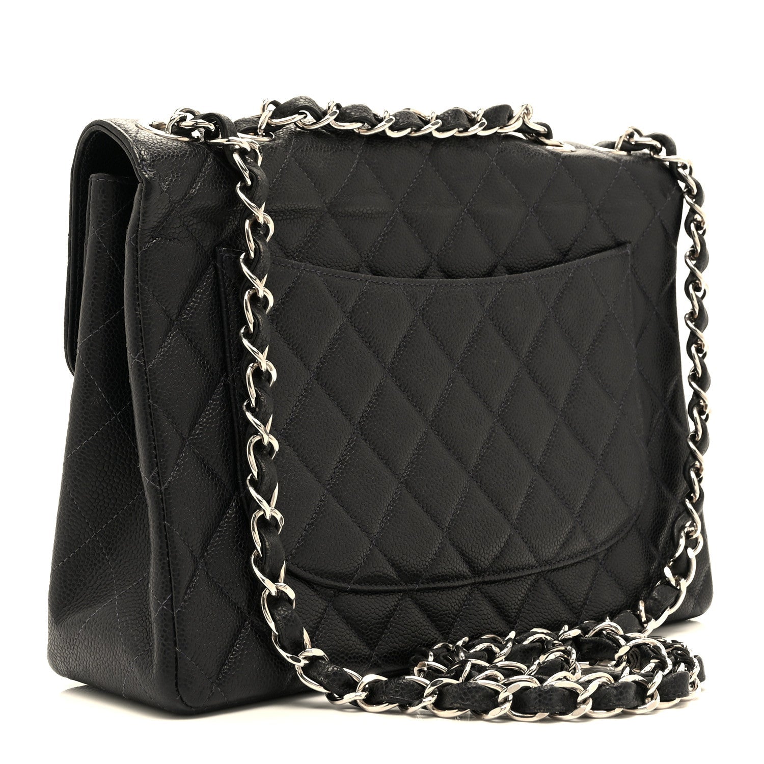 Chanel Caviar Jumbo Single Flap Black