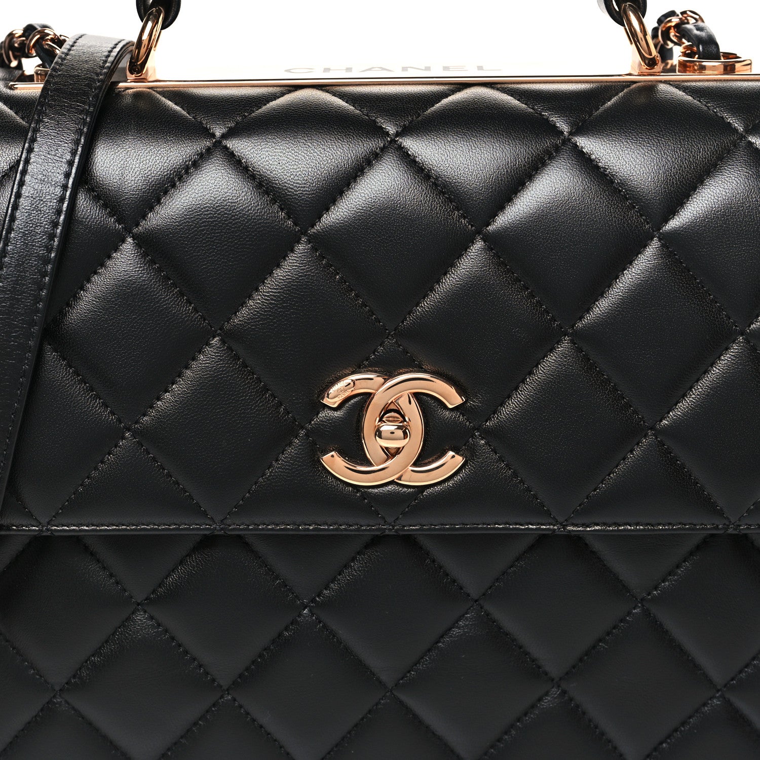 Chanel Lambskin Quilted Medium Trendy CC Flap Dual Handle Bag Black