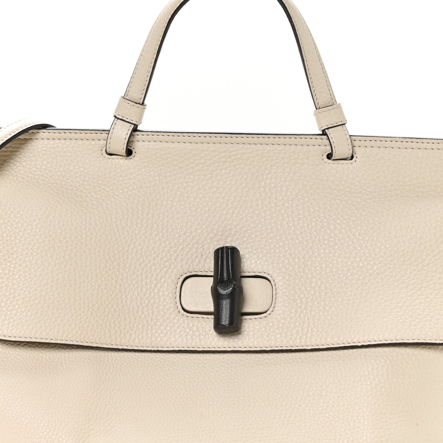 Gucci Cellarius Calfskin Large Bamboo Daily Top Handle Bag Mystic White