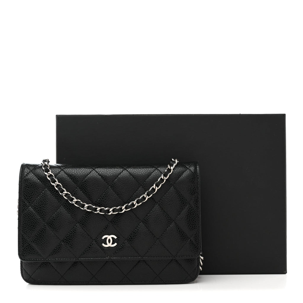 Chanel Caviar Quilted Wallet On Chain WOC Black