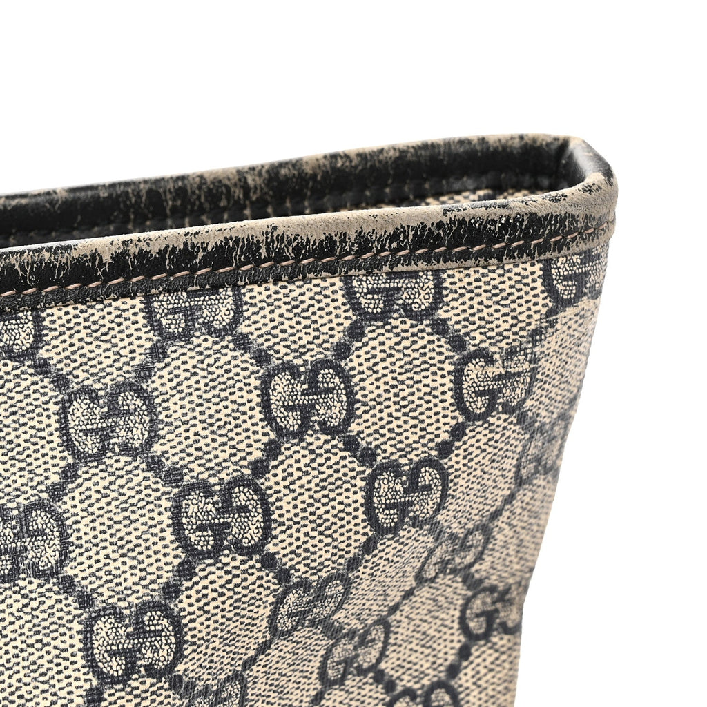 Gucci GG Supreme Monogram Medium Zippered Shopping Tote Navy