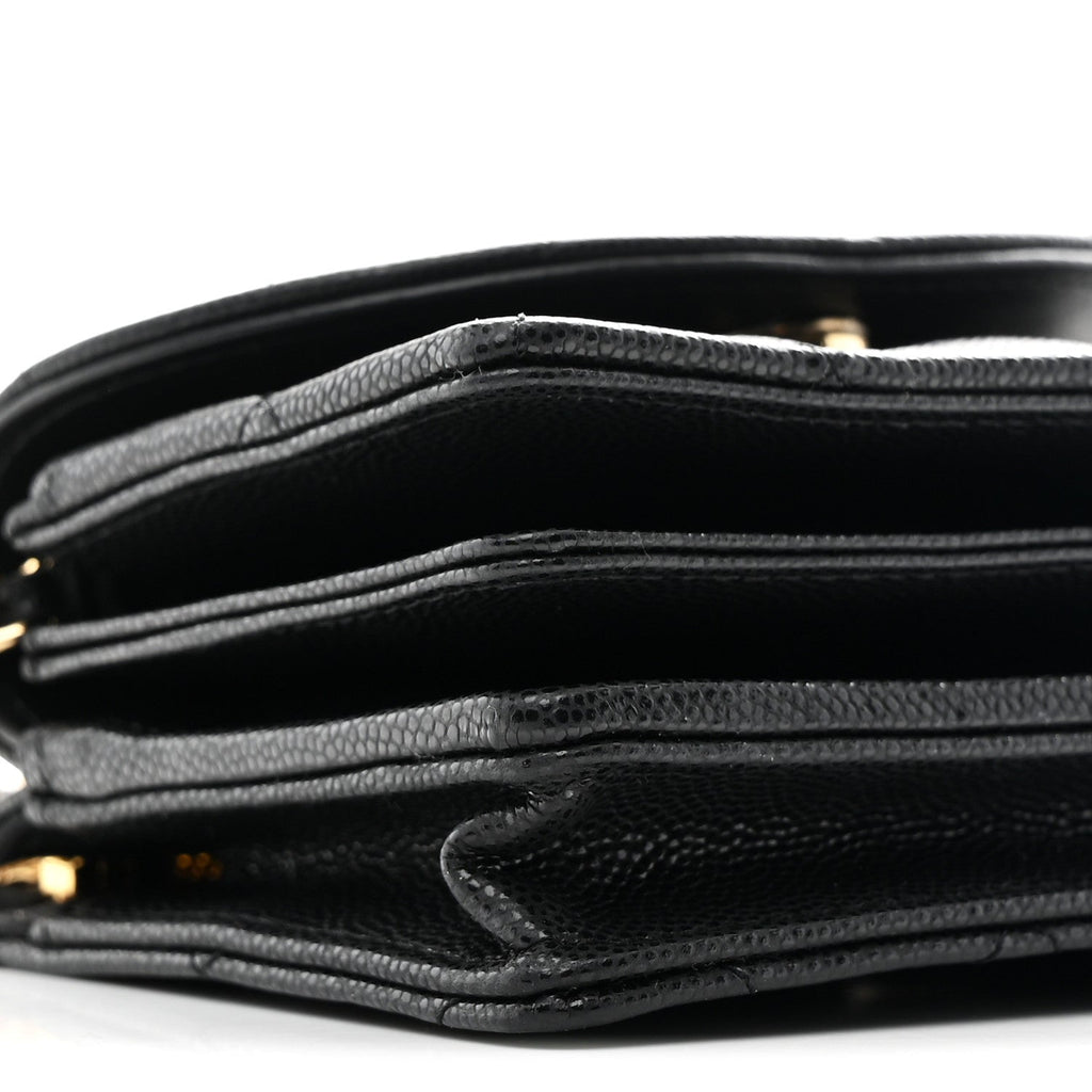 Chanel Caviar Quilted Clutch With Chain Black