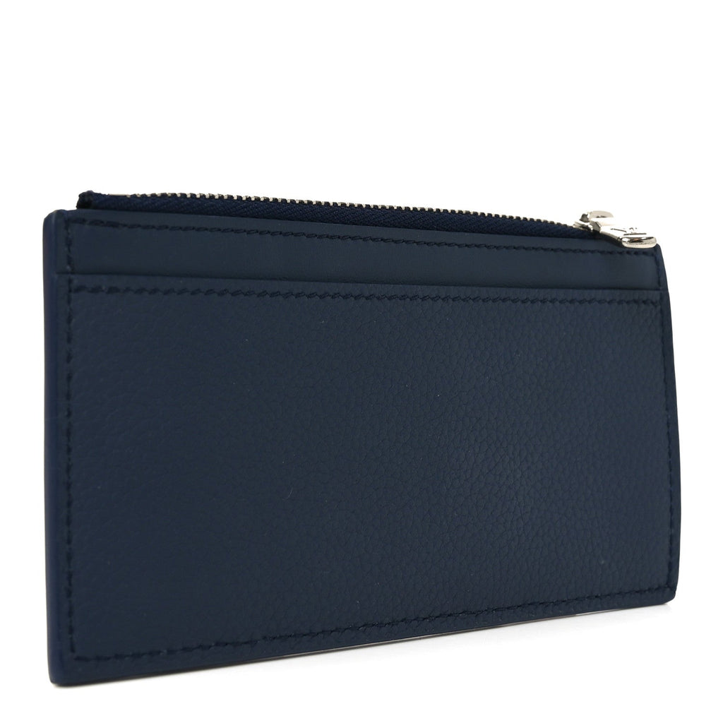Louis Vuitton Calfskin Aerogram Coin Card Holder Navy Blue