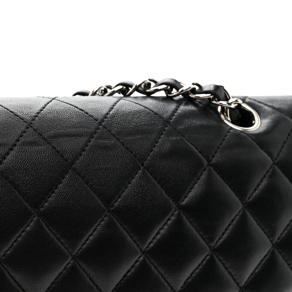 Chanel Lambskin Quilted Medium Double Flap Black