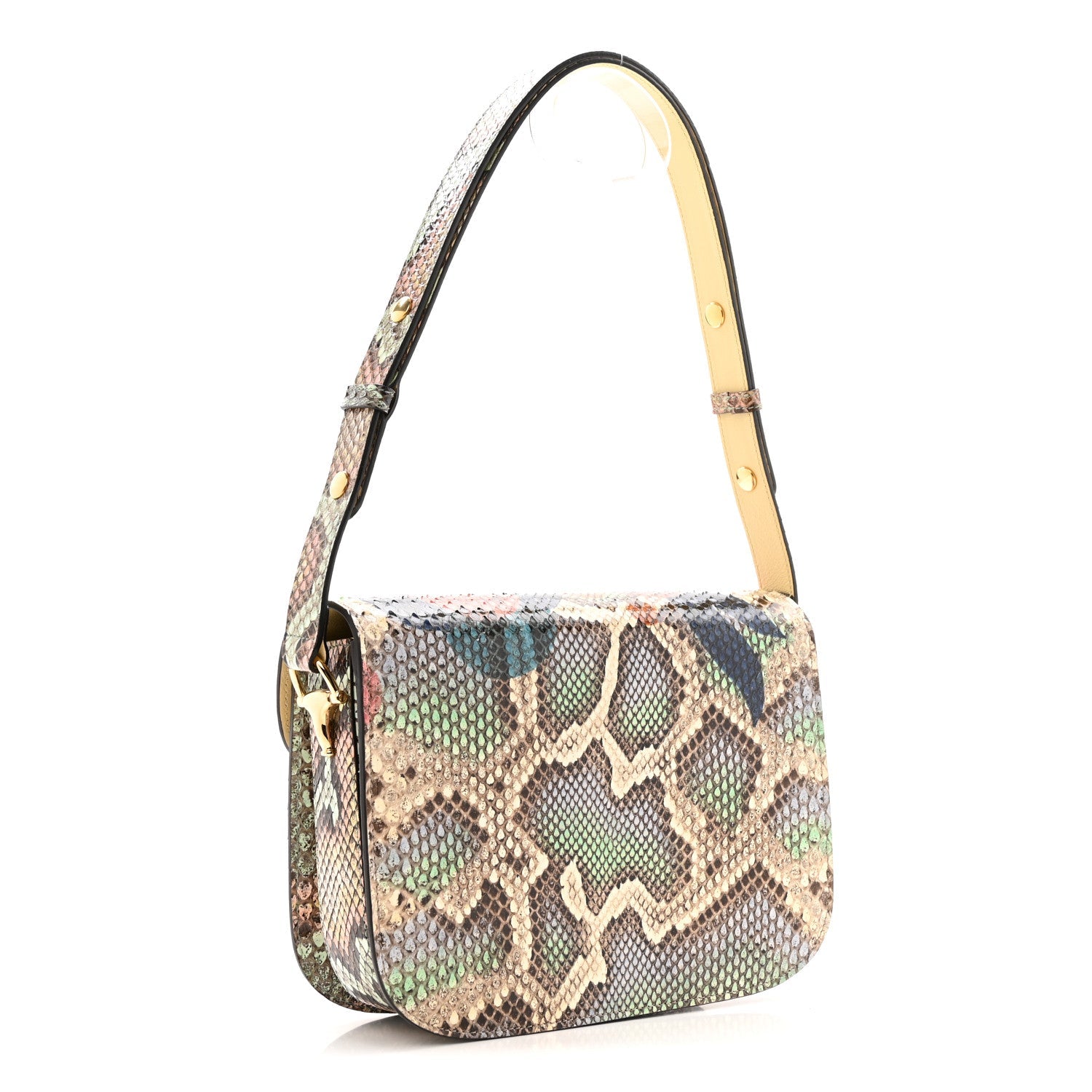 Gucci Snakeskin Horsebit 1955 Shoulder Bag Multicolor