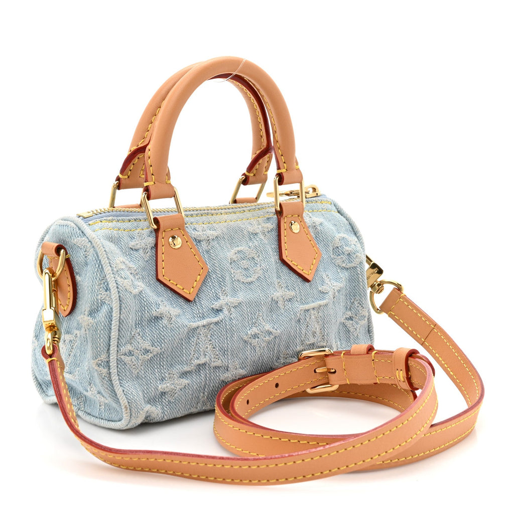 Louis Vuitton Monogram Denim Nano Speedy Sky Blue