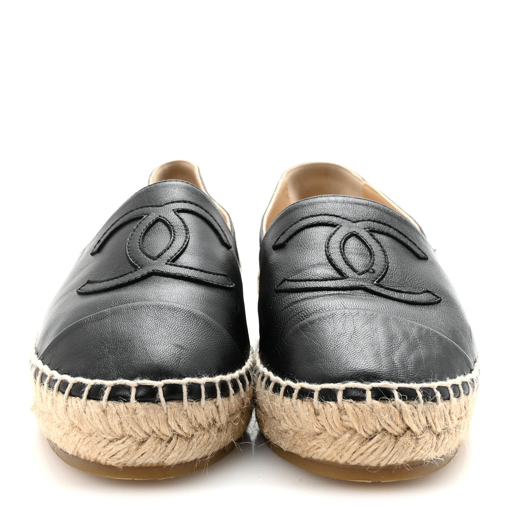 Lambskin CC Espadrilles 38 Black
