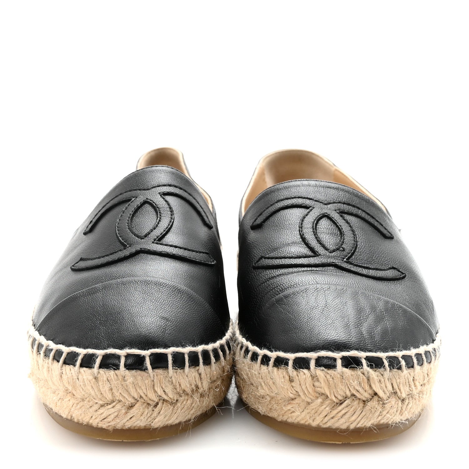 Lambskin CC Espadrilles 38 Black