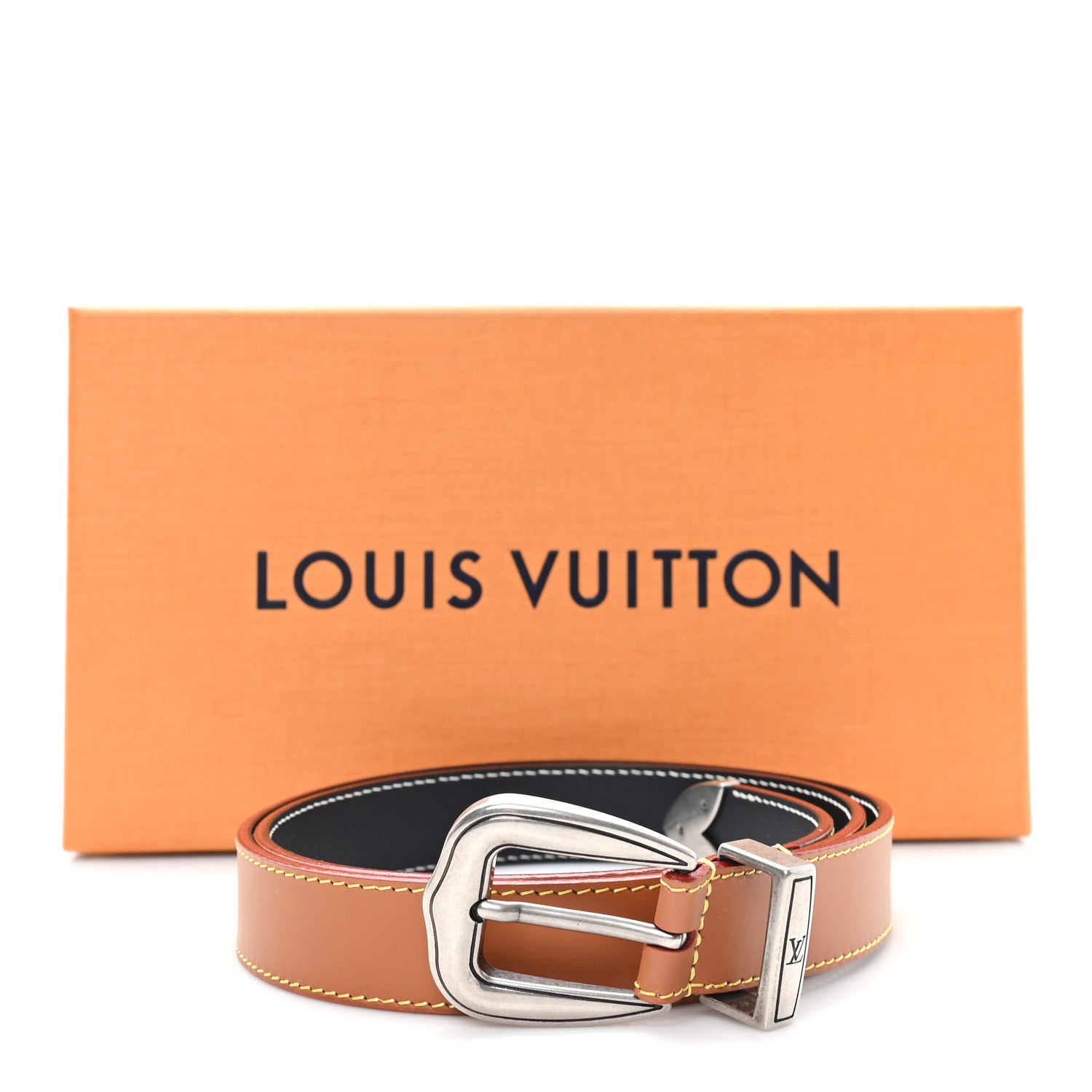 Louis Vuitton LV Dust 25mm Belt 90 36 Cognac Brown