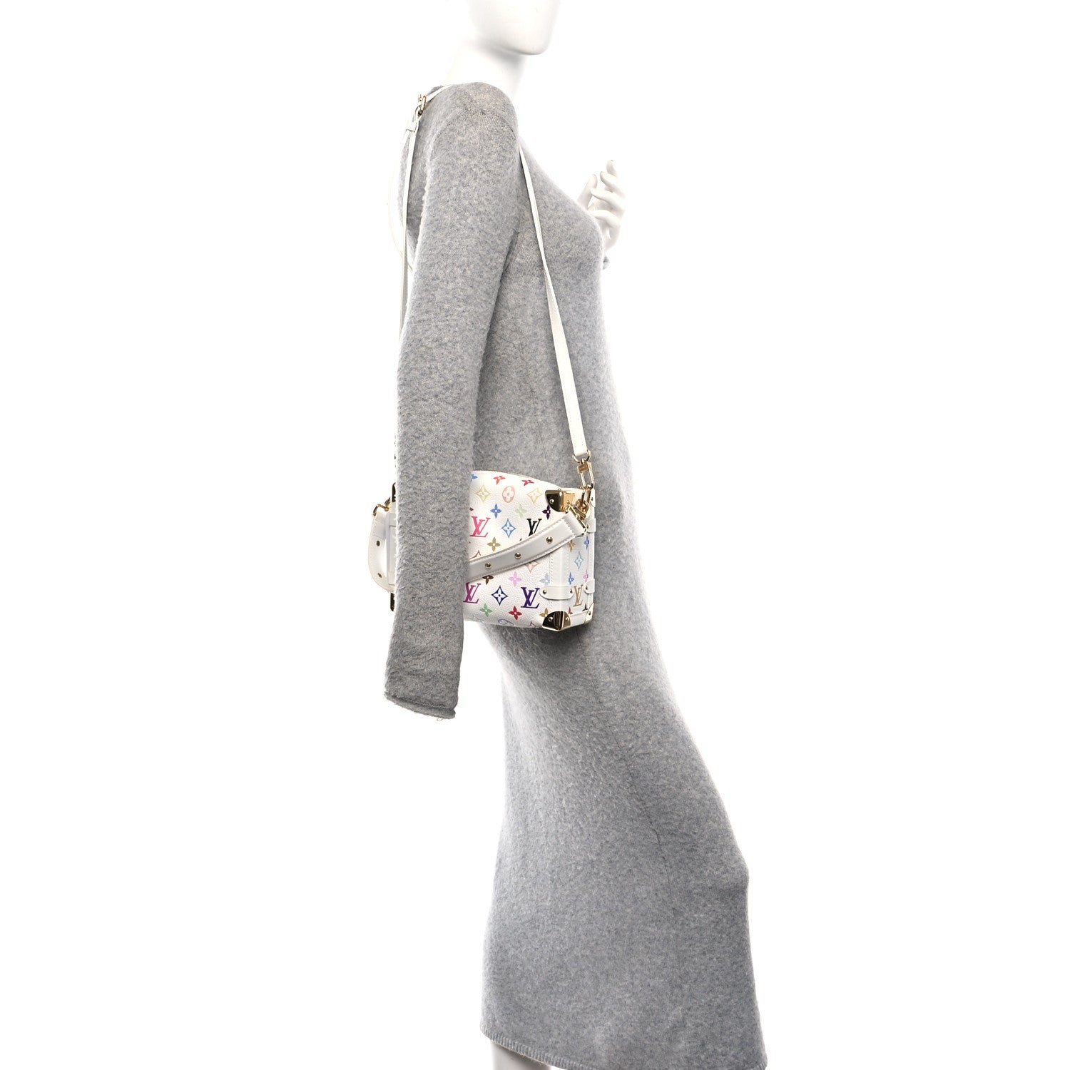 Louis Vuitton LV x TM Cowhide Monogram Multicolor Side Trunk MM White