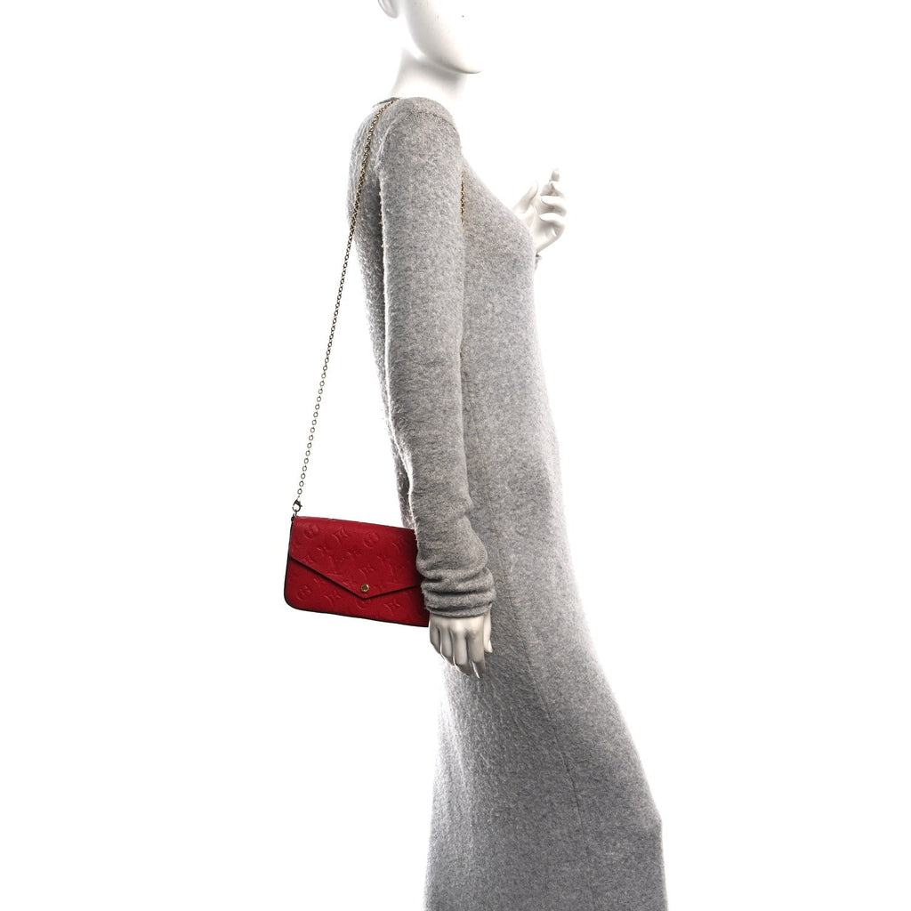 Louis Vuitton Empreinte Pochette Felicie Chain Wallet Scarlet