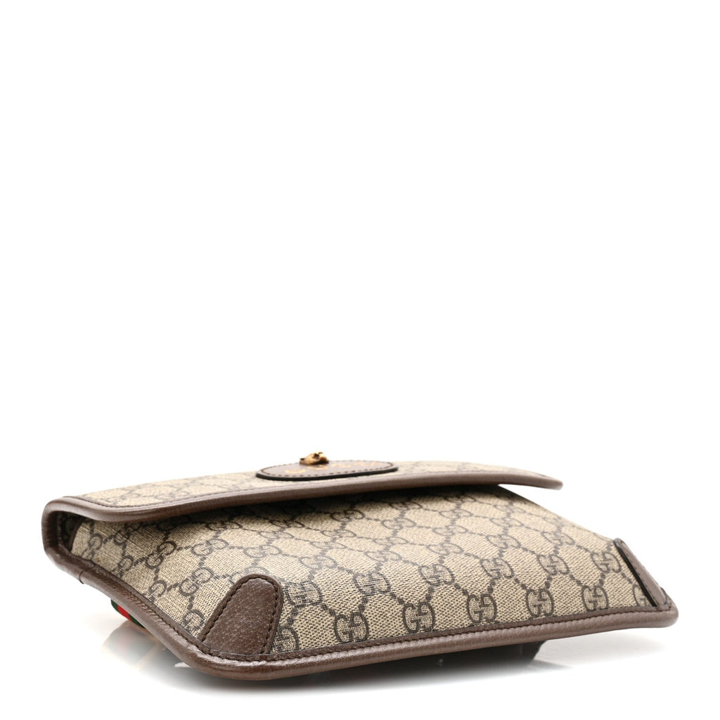 Gucci GG Supreme Monogram Neo Vintage Web Belt Bag Brown
