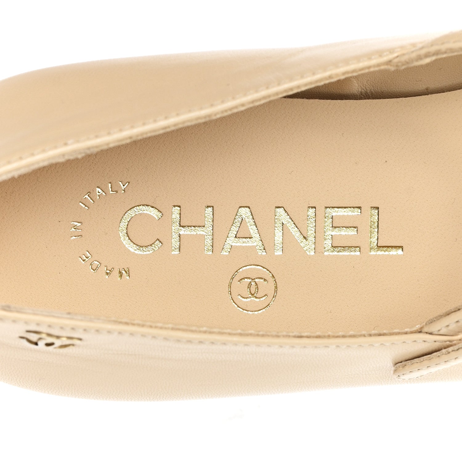 Goatskin Grosgain Cap Toe Pearl Mary Jane Flats 36.5 Beige Black