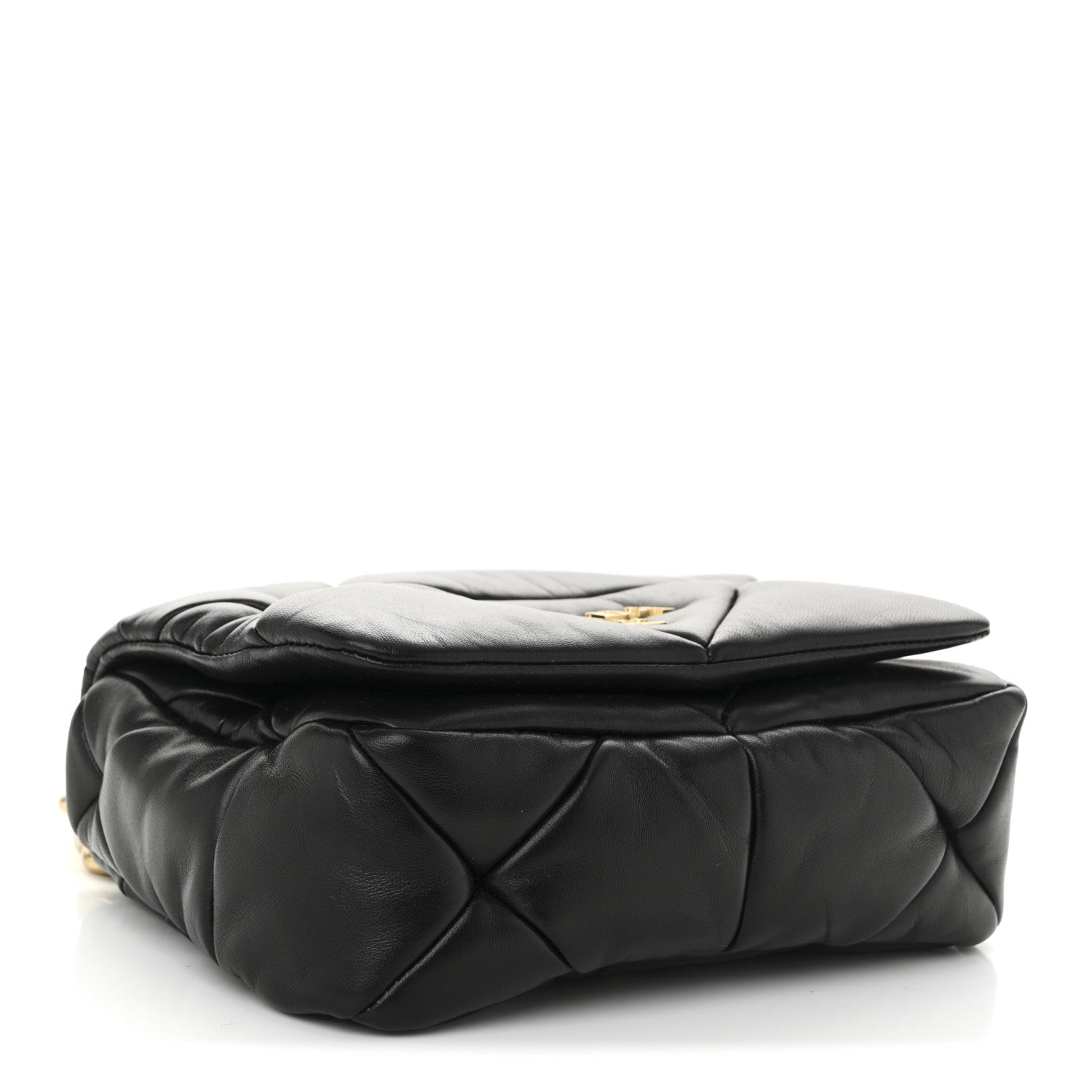 Prada Nappa Metal Quilted Small Patchwork System Flap Bag Black