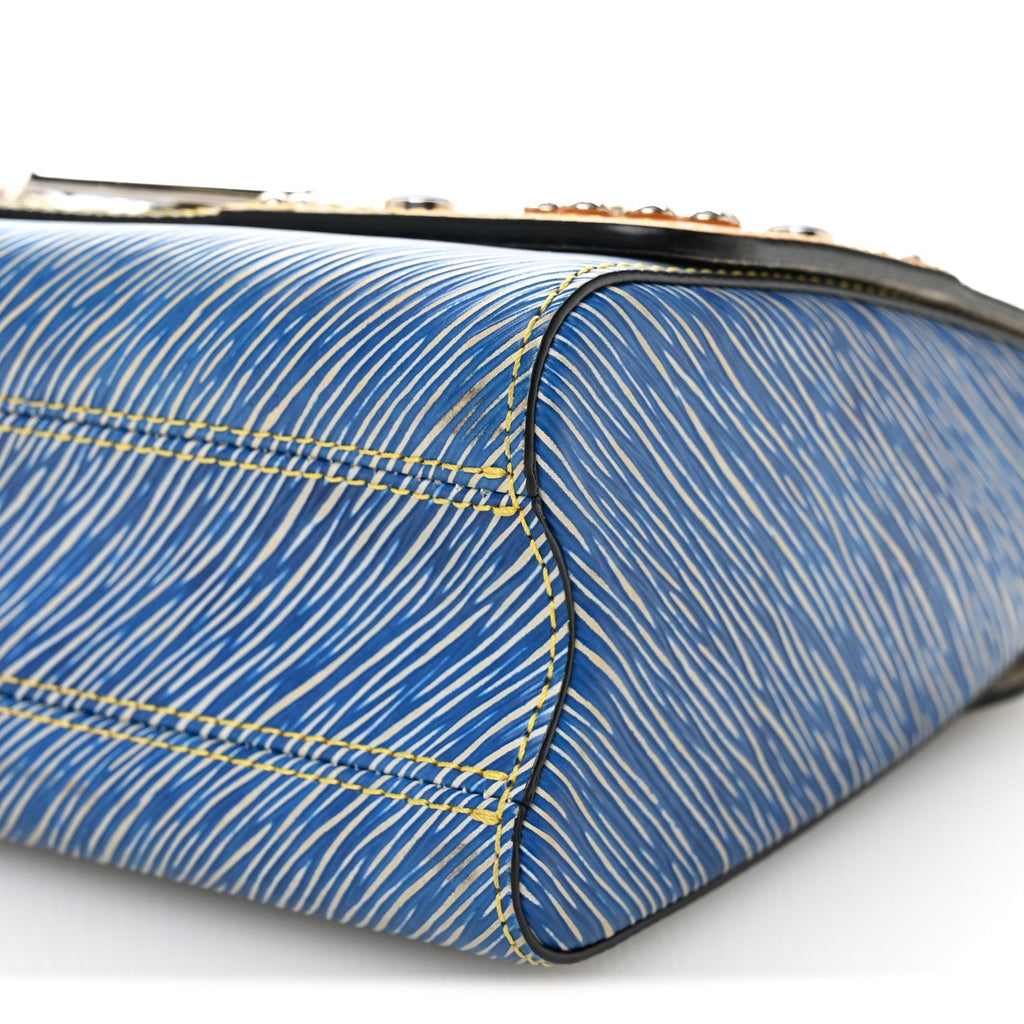 Louis Vuitton Epi Studded Twist Shoulder Bag MM Denim Light