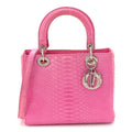 Christian Dior Snakeskin Medium Lady Dior Pink
