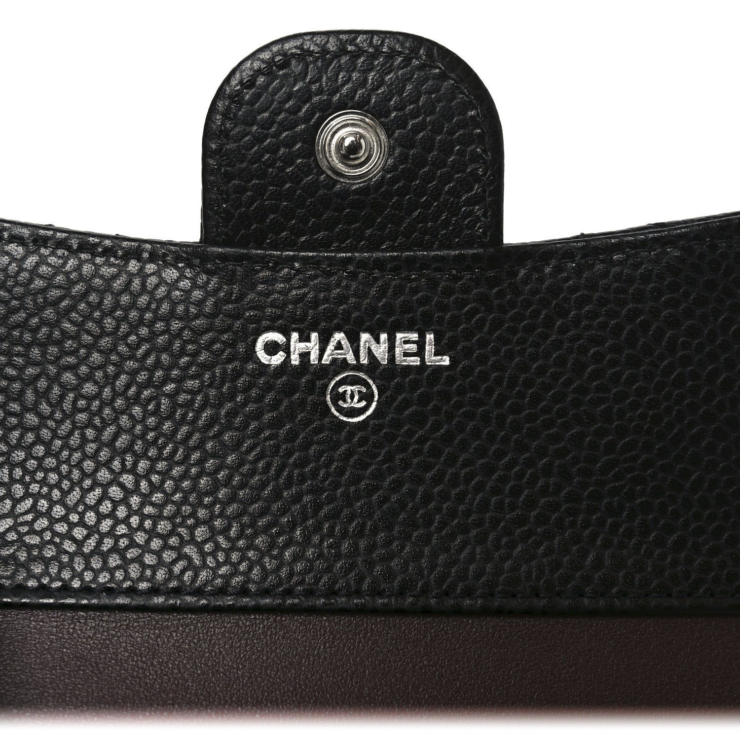 Caviar Quilted Compact Flap Wallet Black