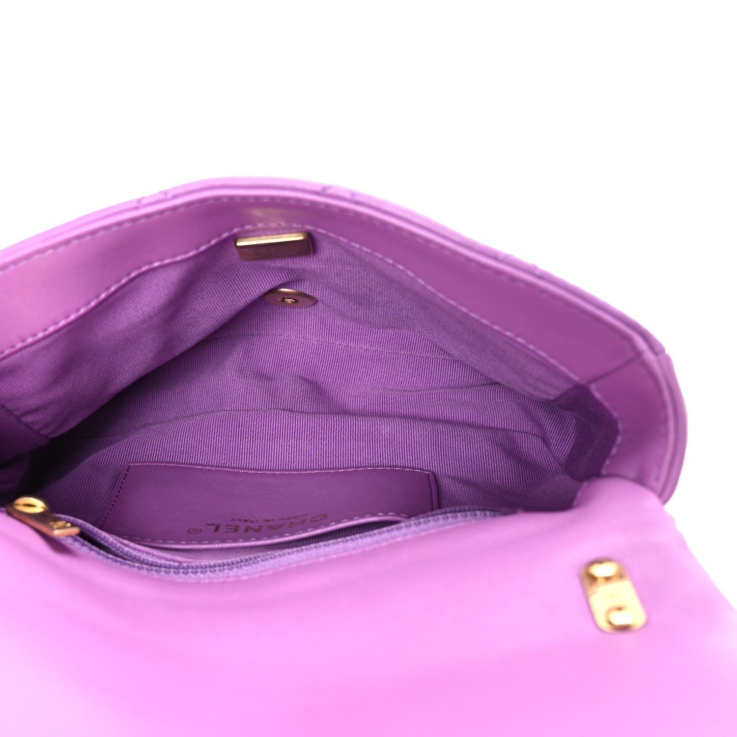Chanel Lambskin Quilted Small CC Funky Town Flap Purple