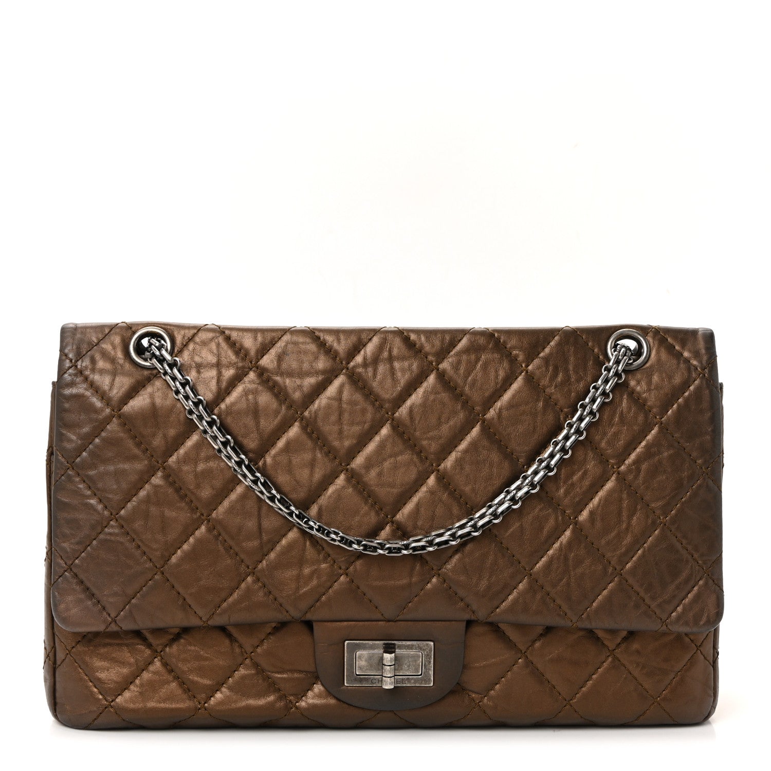 Chanel Metallic Aged Calfskin Quilted 2.55 Reissue 227 Flap Bronze