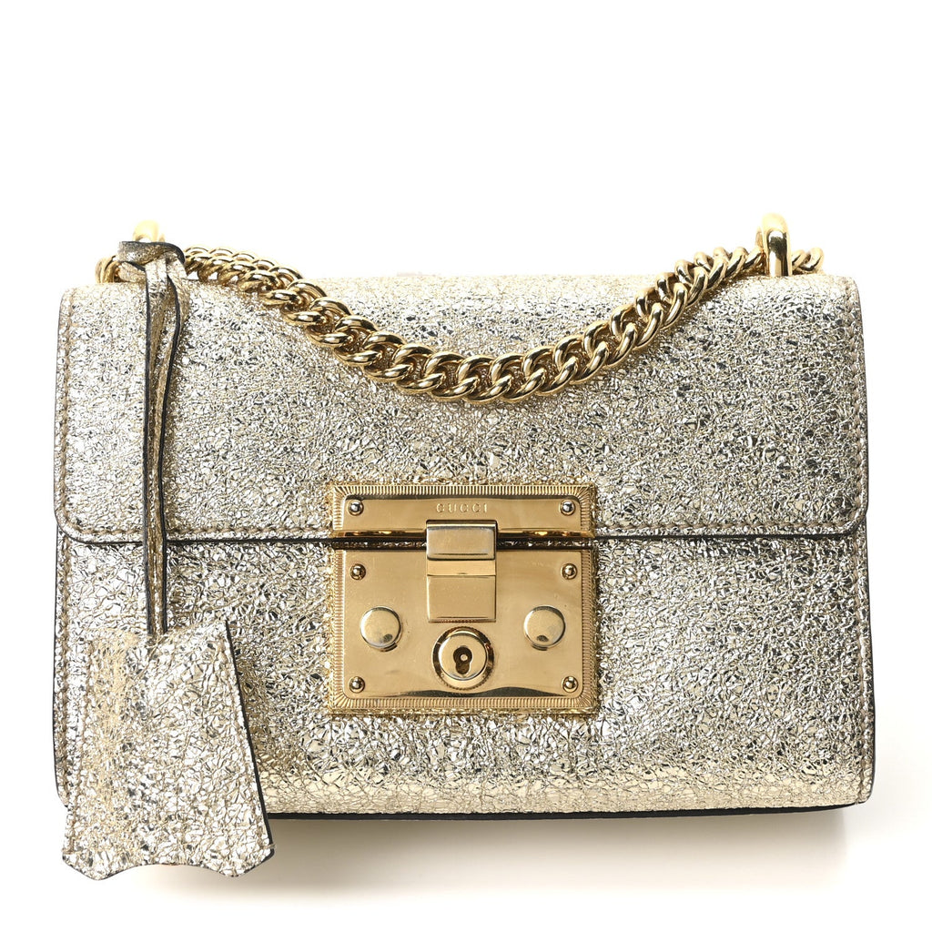 Gucci Galassia Small Padlock Shoulder Bag Platino