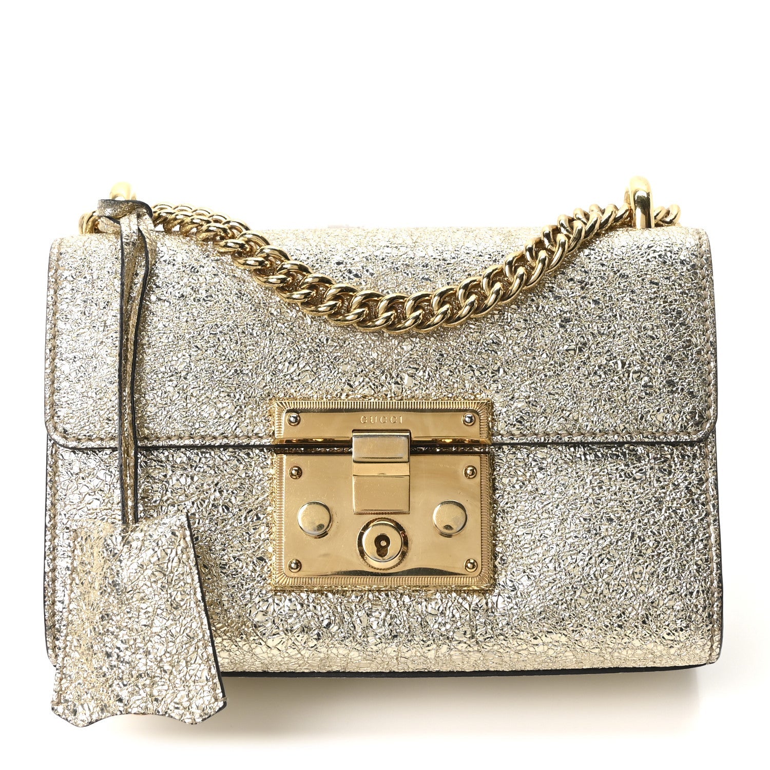 Gucci Galassia Small Padlock Shoulder Bag Platino
