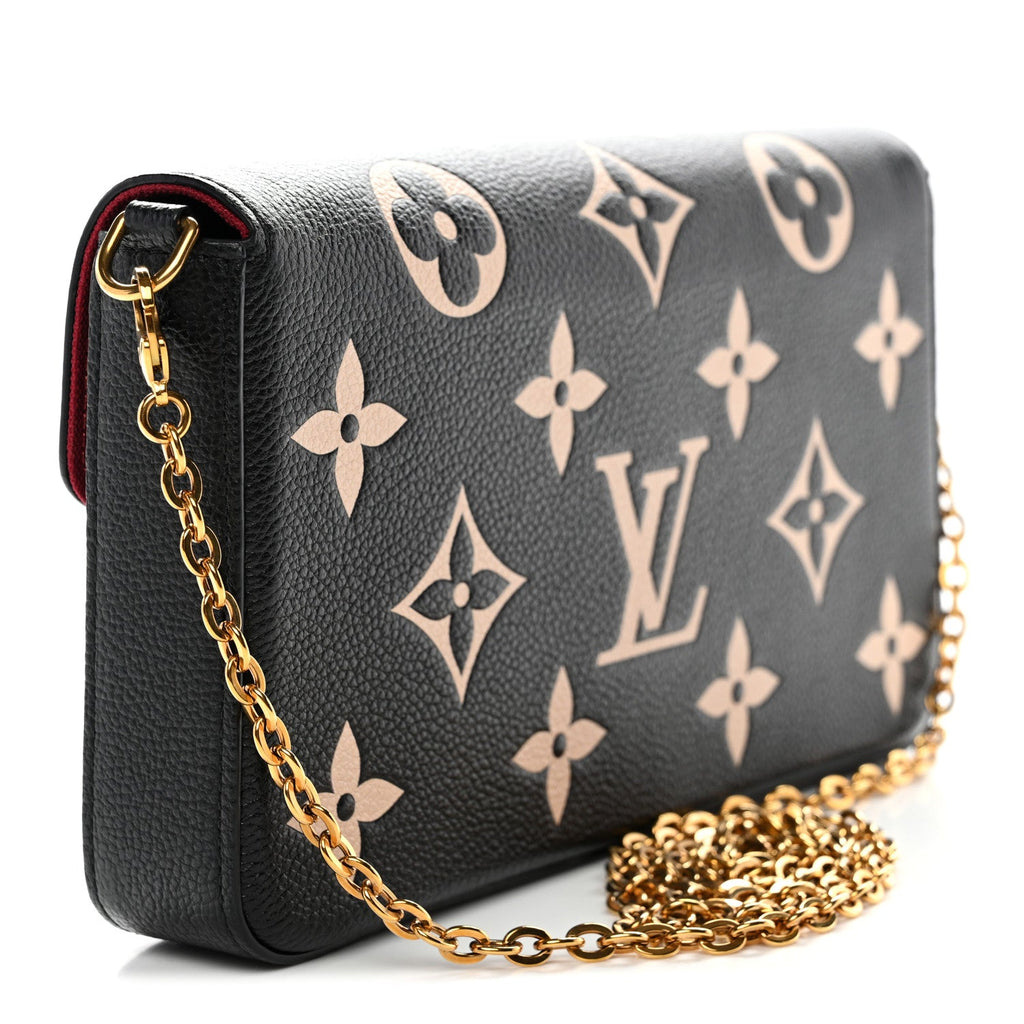 Louis Vuitton Empreinte Monogram Giant Felicie Pochette Black Beige