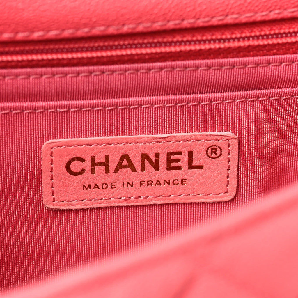 Chanel Iridescent Caviar Quilted Mini Flap With Thick Strap Pink Beige