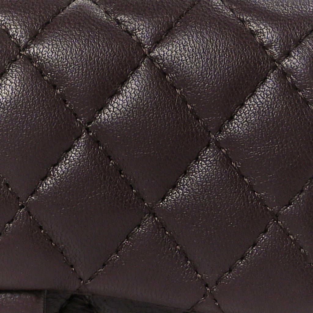 Chanel Lambskin Quilted Mini Flap Bag Charm With Hook Dark Brown