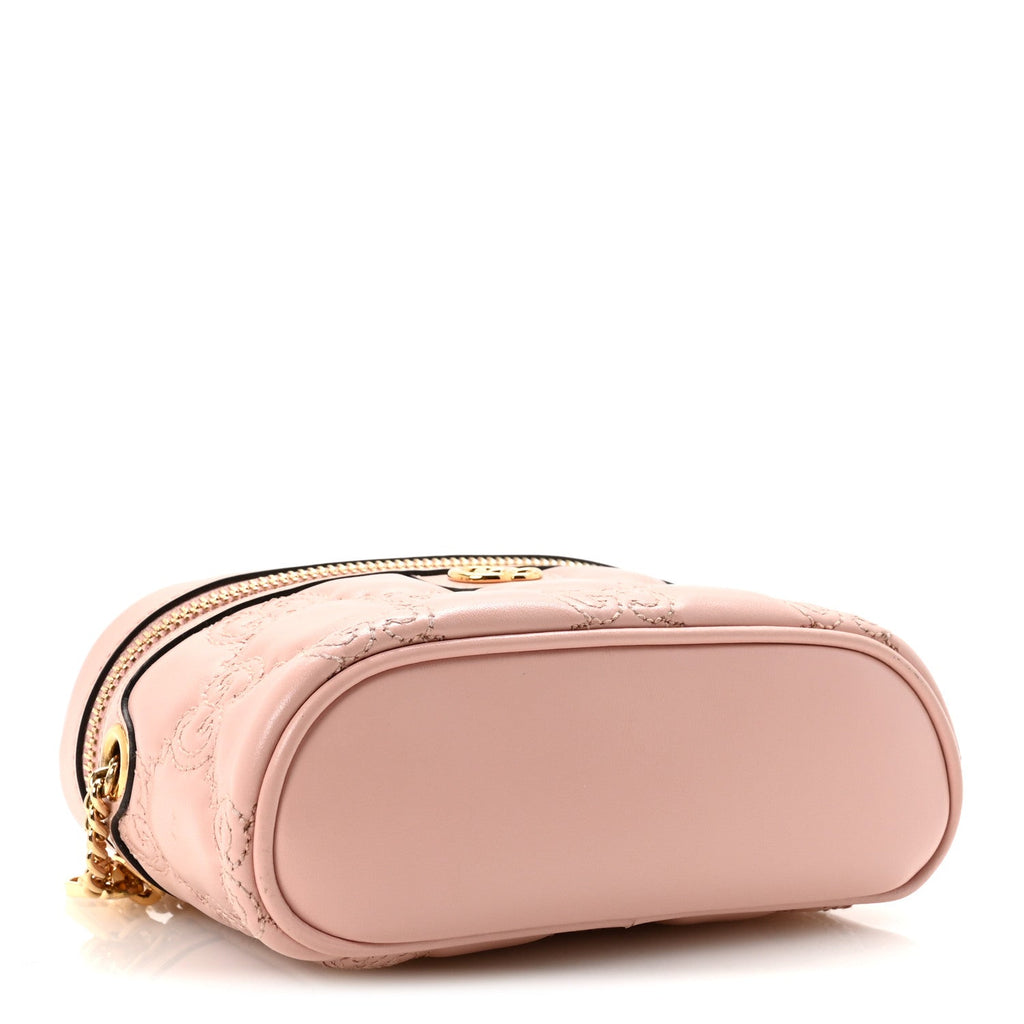 Gucci Calfskin GG Matelasse Mini Top Handle Bag Perfect Pink