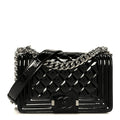 Chanel Patent Calfskin Quilted Small Boy Flap Plexiglass Black