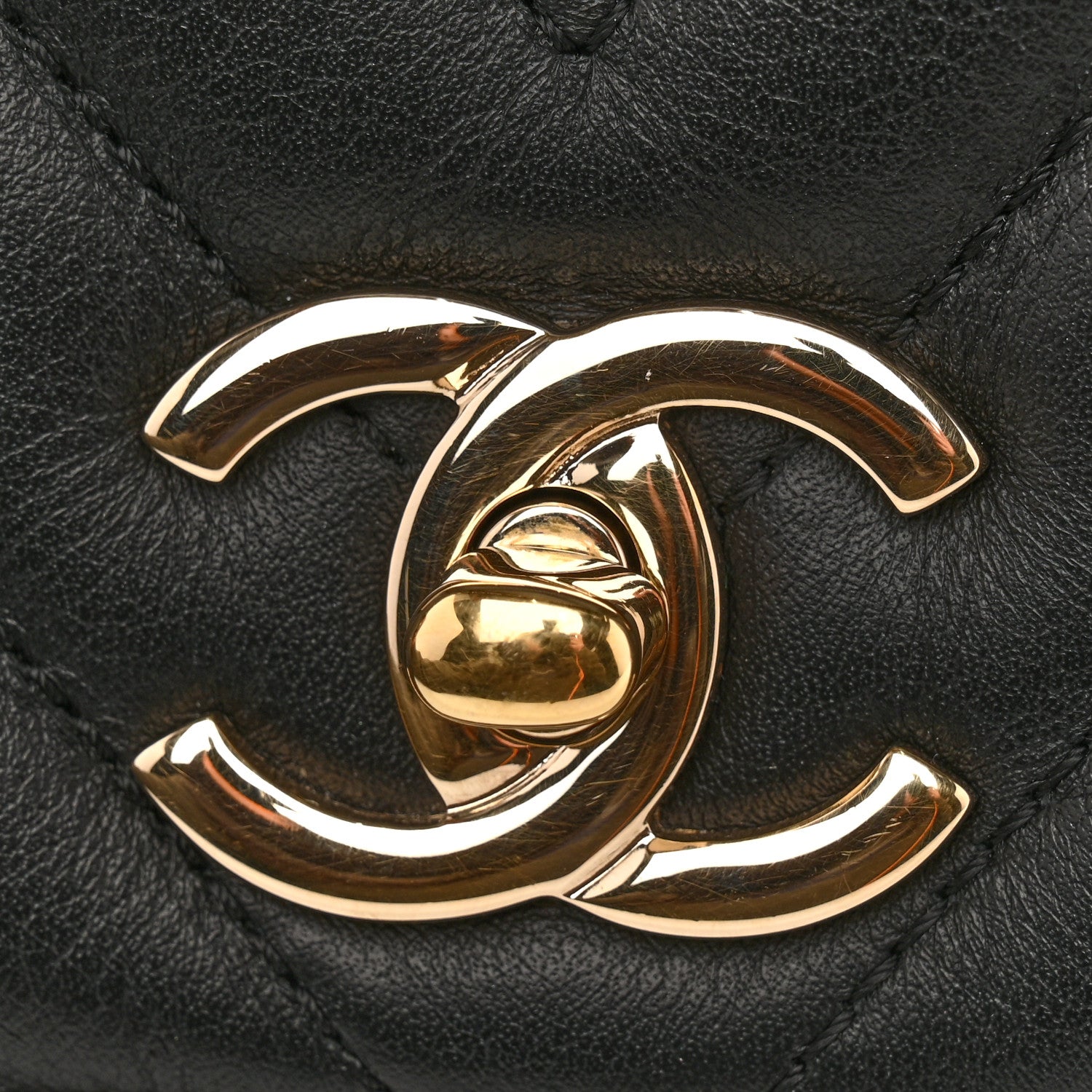 Chanel Calfskin Chevron Quilted Small Statement Flap Black