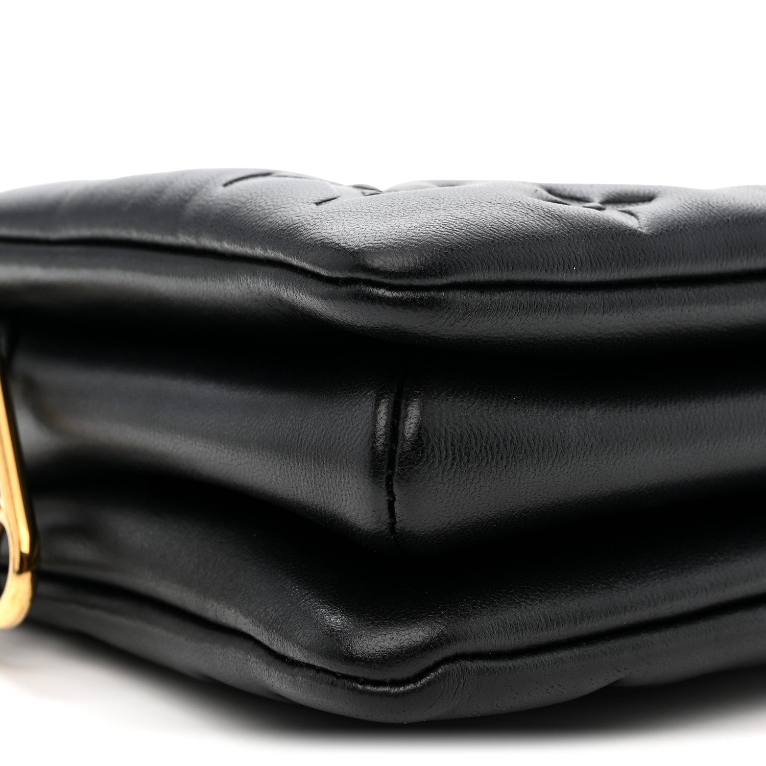 Louis Vuitton Lambskin Embossed Monogram Coussin BB Black