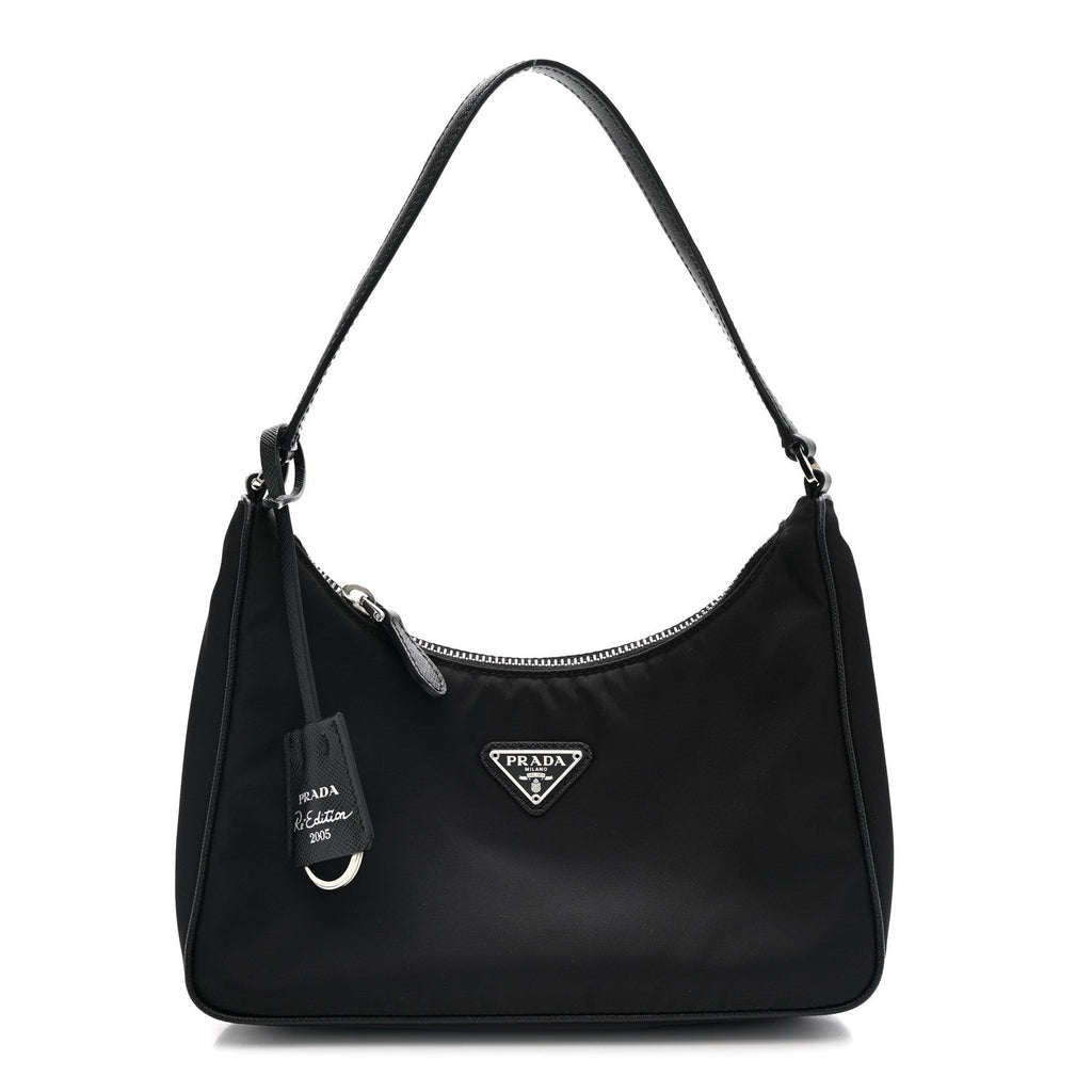 Prada Tessuto Nylon Saffiano Mini Re-Edition 2005 Bag Black
