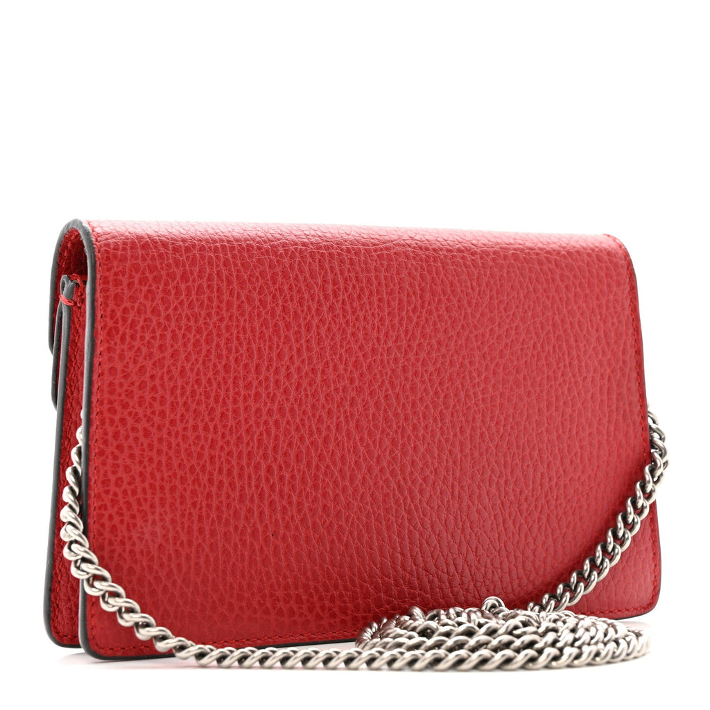 Gucci Calfskin Super Mini Dionysus Shoulder Bag Hibiscus Red