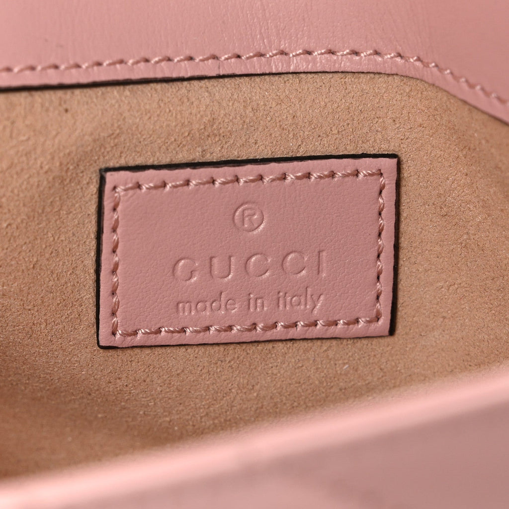 Gucci Calfskin Matelasse Monochrome GG Marmont Chain Belt Bag Perfect Pink