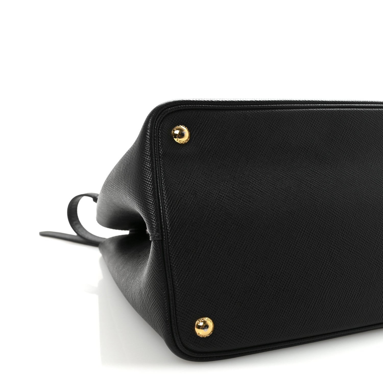 Prada Saffiano Cuir Large Double Bag Black Fuoco
