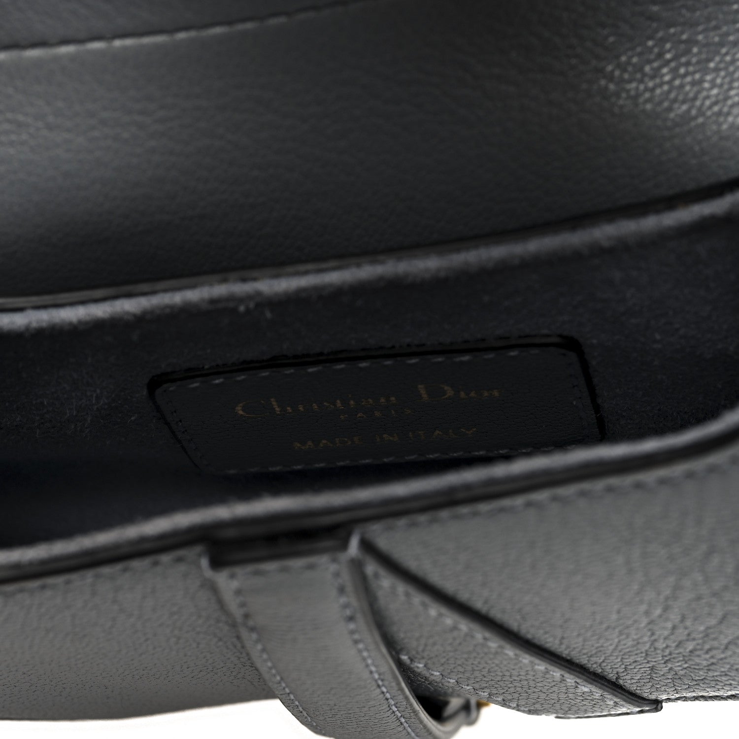 Christian Dior Grained Calfskin Mini Saddle Bag Sky Blue