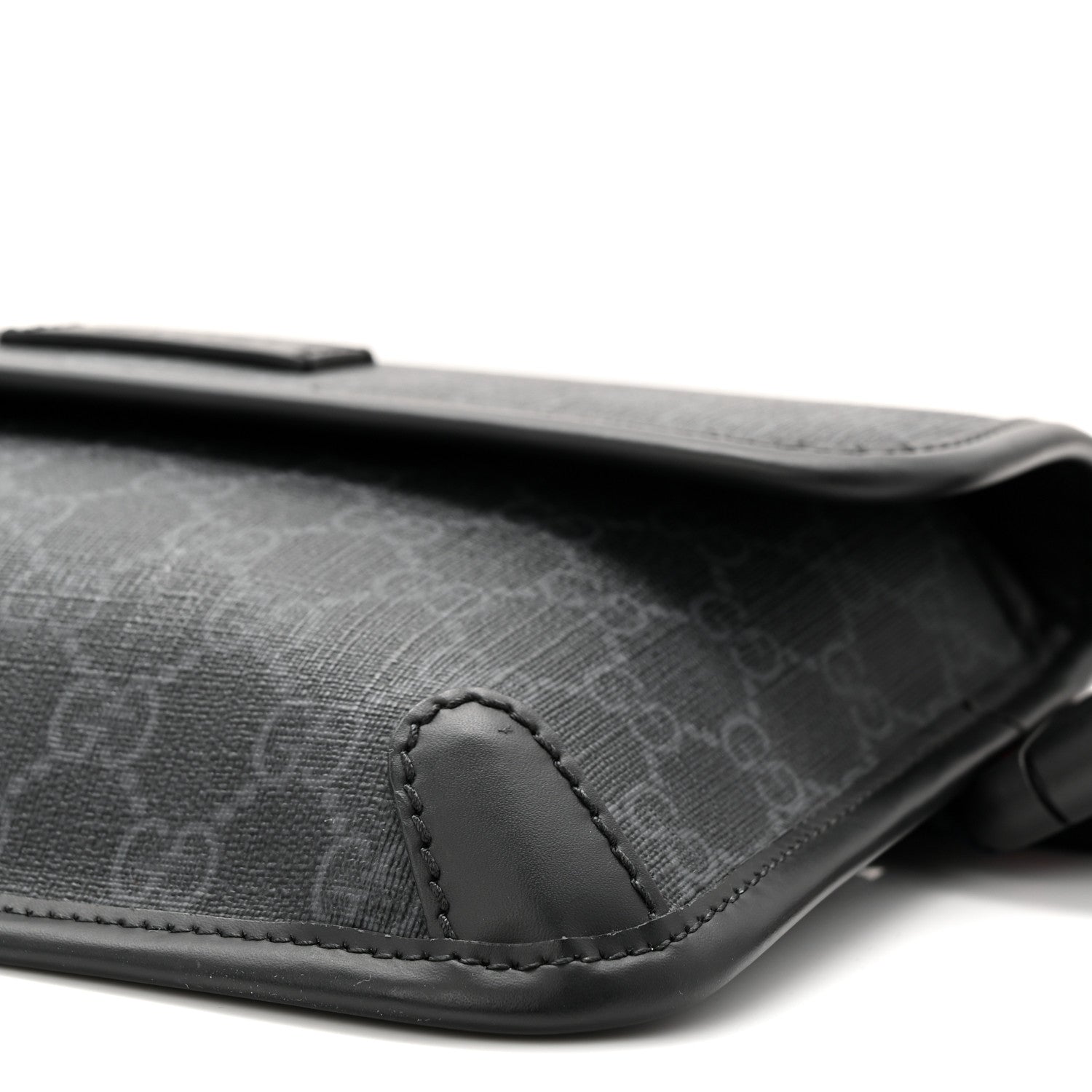 Gucci GG Supreme Monogram Web Slim Belt Bag Black Grey