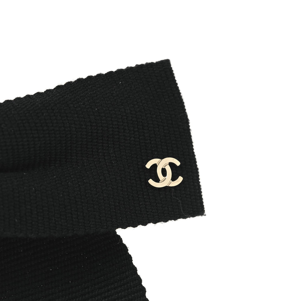 Grosgrain Bow CC Hair Clip Black