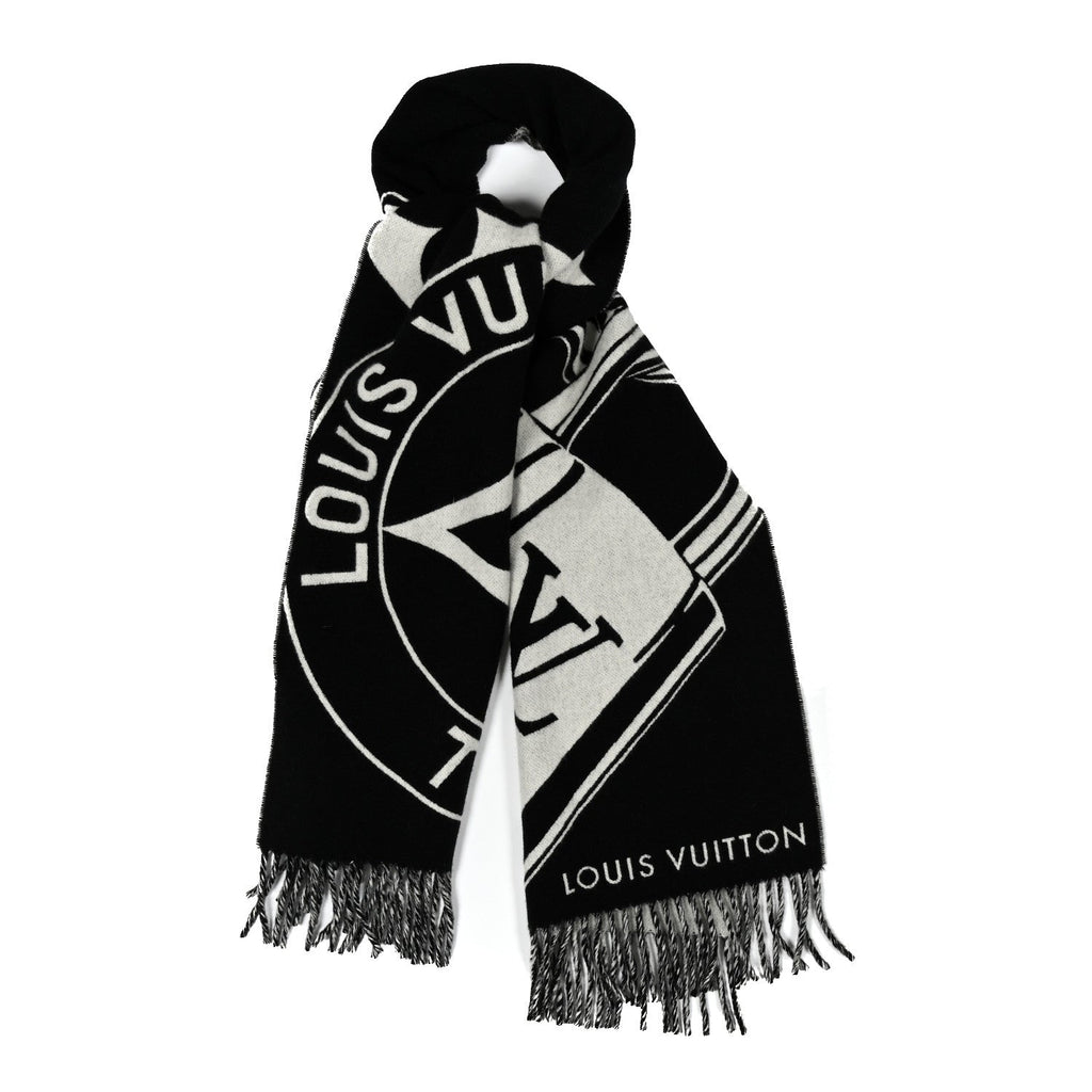 Louis Vuitton Wool Cashmere Lock And Keys Scarf Black